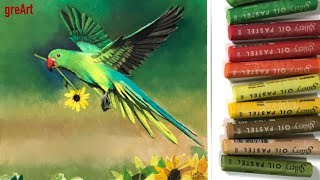Drawing a green parrot with an…