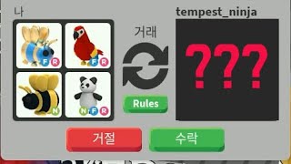 [로블록스 입양하세요] 여왕벌 앵무새 네온 왕벌 네온 판다까지?! [ADOPT ME][ROBLOX]