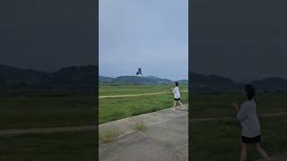 홍금강 앵무 '조이'가 보호자님과 비행 연습을 하고 있…